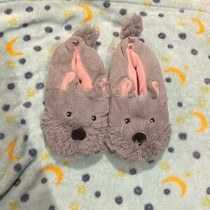 Carter's Gray and Pink Dog Slippers